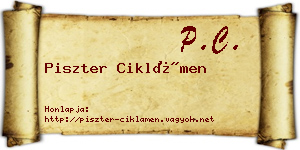 Piszter Ciklámen névjegykártya